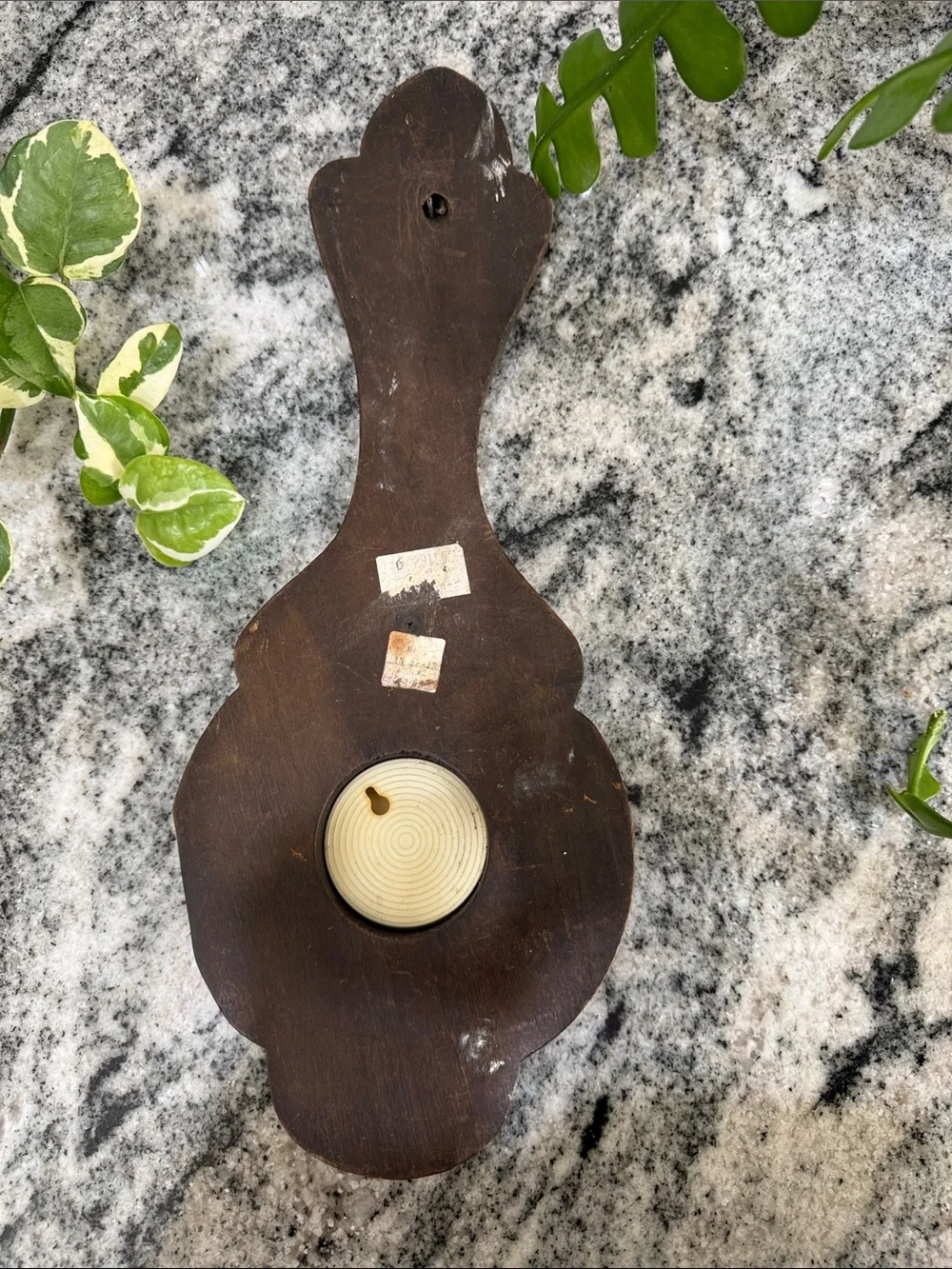 Vintage Mid-Century Faux-Carved Wood Wall Weather Instrument 🌿